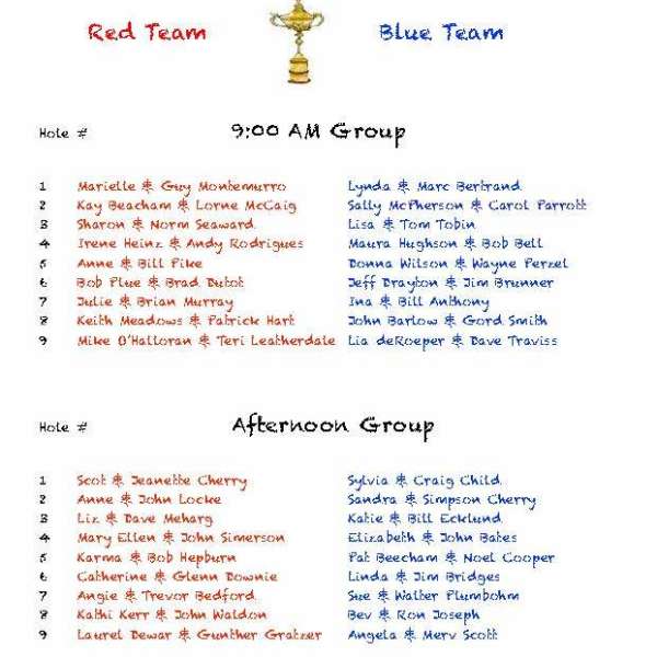 Ryder Cup Tee Times