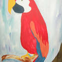 Hand Painted Parrot by Artist Lynda Bertrand