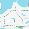 The route map and times