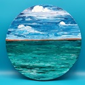 Blue Green Ocean Sky Large Round