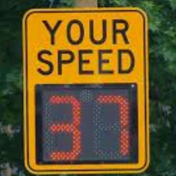 Speed Radar Sign Vandalized - this is a criminal Offense